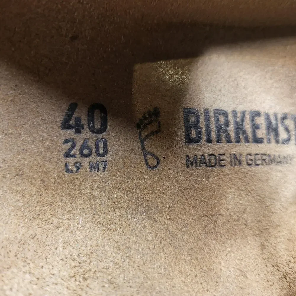 Birkenstock Gizeh Sandals Womens Size 9 Brown Faux Leather Thong Cork Footbed
